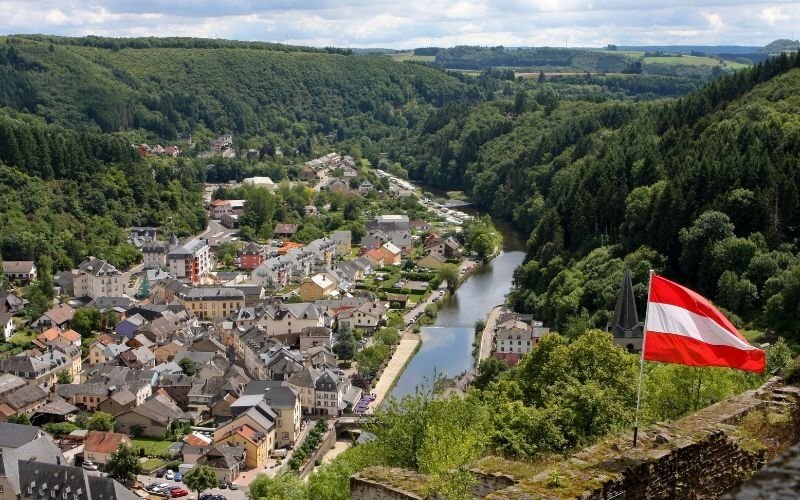 Camping Vianden Blick auf den Ort